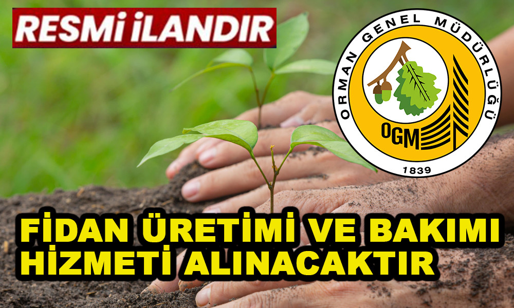 FİDAN ÜRETİMİ VE BAKIMI HİZMETİ ALINACAKTIR